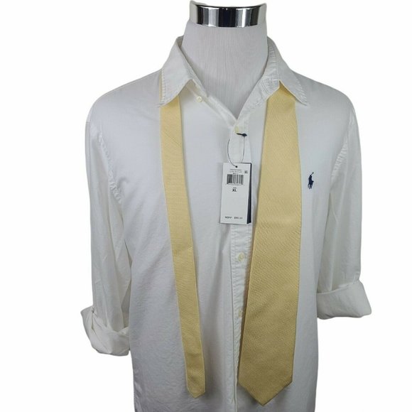 Brooks Brothers Mens Silk Necktie Yellow - Picture 1 of 5